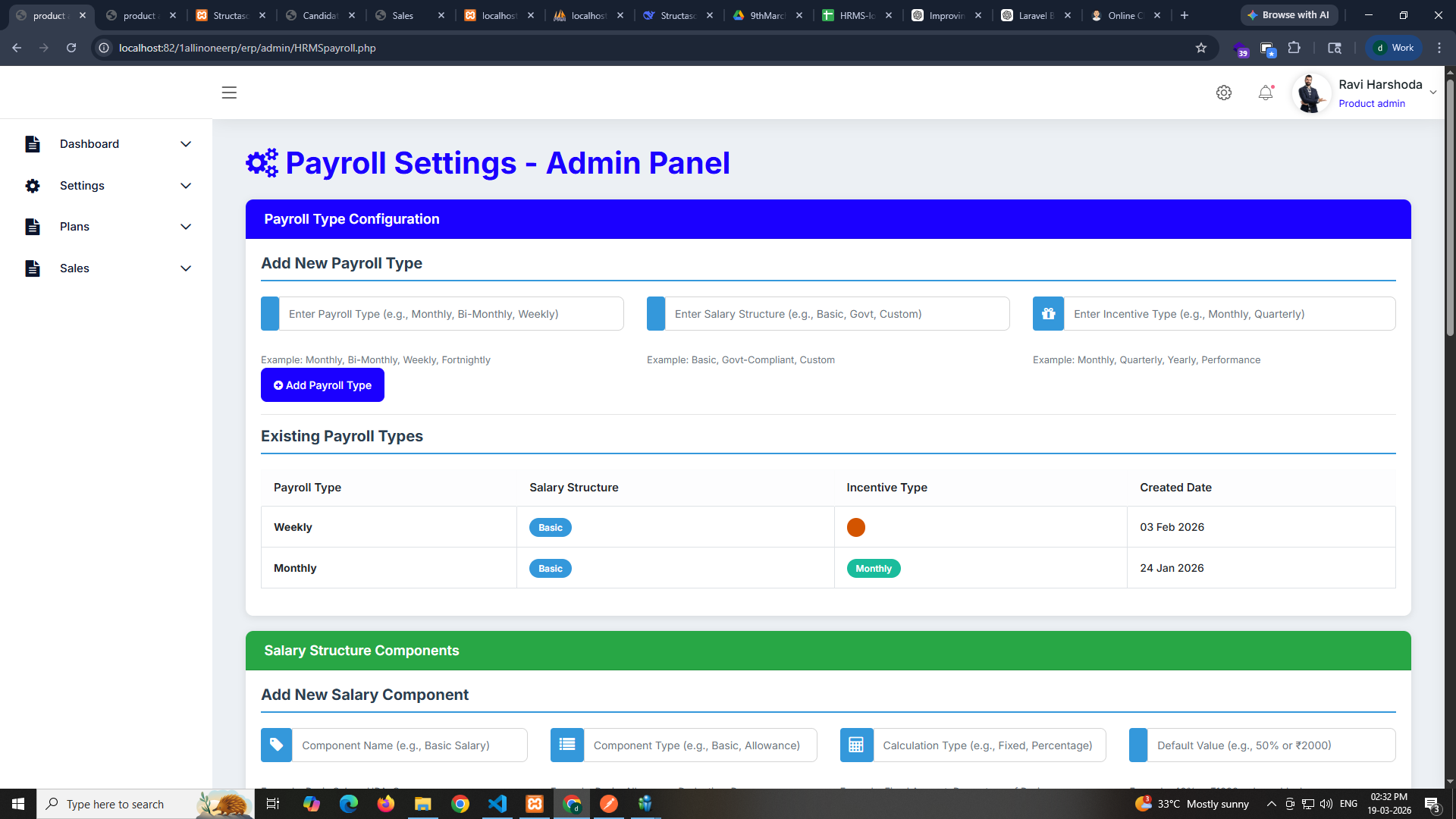 payroll settings